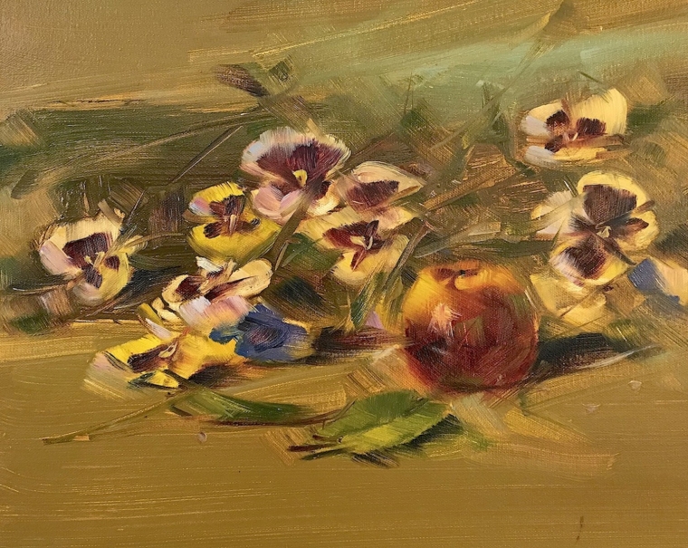 Pansies, Original oil Painting, Handmade artwork, Ready to hang                     